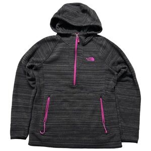 '15 TNF women's magenta charcoal 1/4 zip fleece pullover, M.